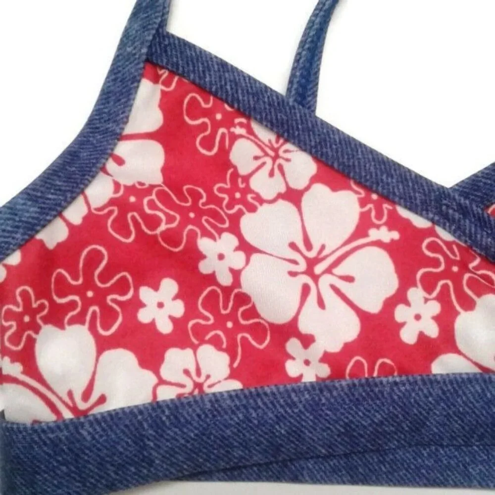 Sand N Sun 3T Girls Hawaiian Floral Tankini Swim Bathing Suit Top Only NEW